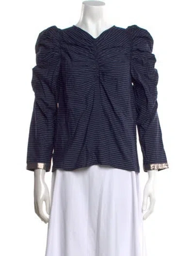 Pre-owned Ulla Johnson Striped V-neck Top