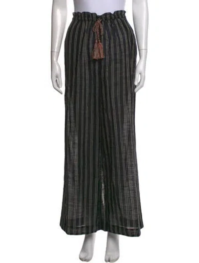 Pre-owned Ulla Johnson Striped Wide Leg Pants W/ Tags In Black