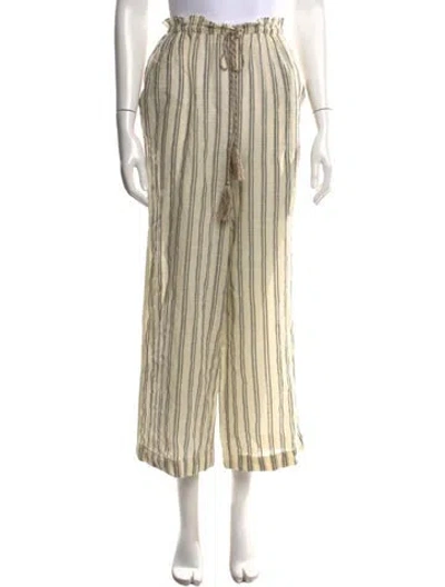 Pre-owned Ulla Johnson Striped Wide Leg Pants W/ Tags In Neutral