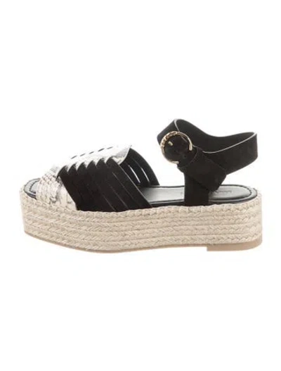 Pre-owned Ulla Johnson Suede Animal Print Espadrilles In Black/neutrals