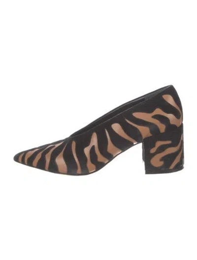 Pre-owned Ulla Johnson Suede Animal Print Pumps In Black