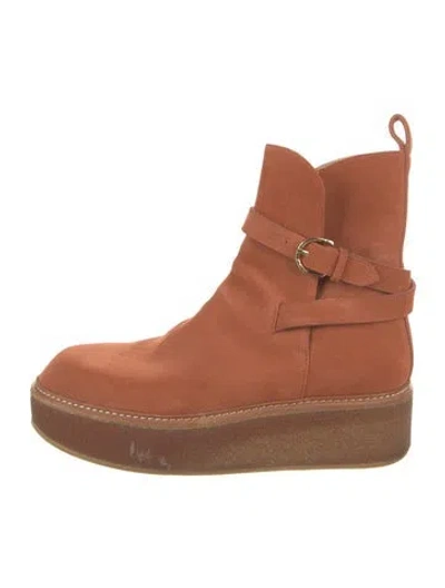 Pre-owned Ulla Johnson Suede Boots In Orange