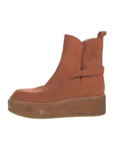 Pre-owned Ulla Johnson Suede Boots In Orange