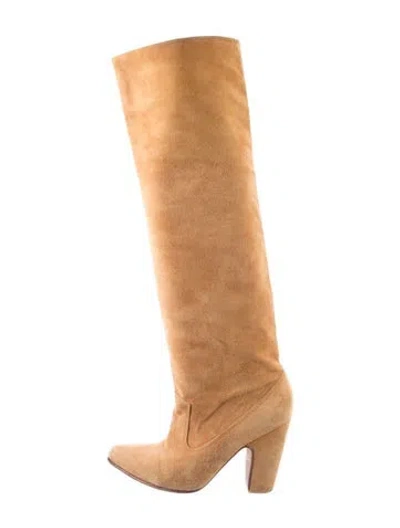 Pre-owned Ulla Johnson Suede Boots In White