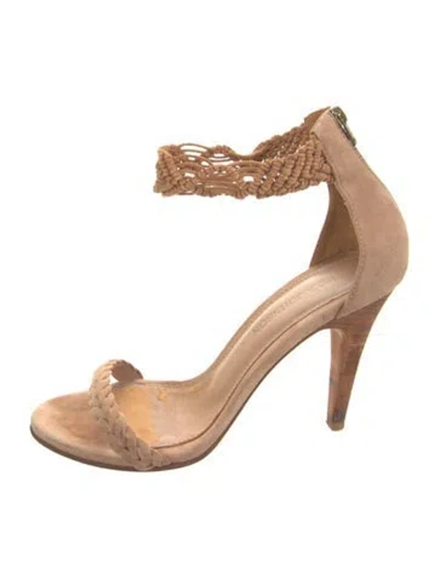 Pre-owned Ulla Johnson Suede Braided Accents Sandals In Brown