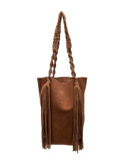 Pre-owned Ulla Johnson Suede Bucket Bag In Brown