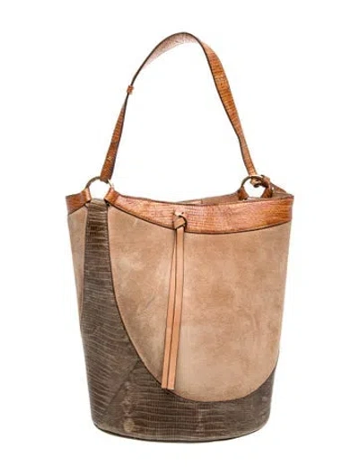 Pre-owned Ulla Johnson Suede Bucket Bag In Neutrals