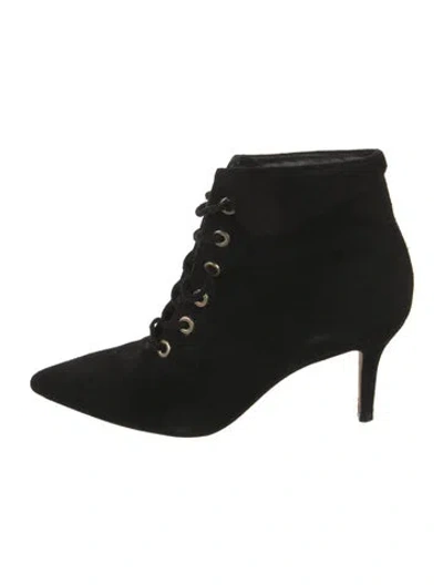 Pre-owned Ulla Johnson Suede Lace-up Boots In Black
