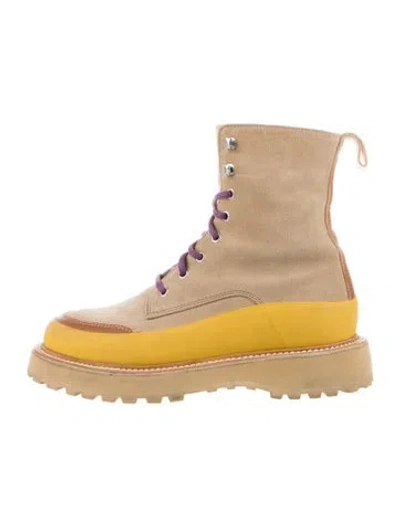 Pre-owned Ulla Johnson Suede Lace-up Boots In Neutrals