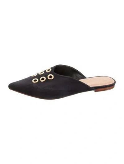 Pre-owned Ulla Johnson Suede Mules In Blue