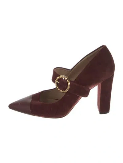 Pre-owned Ulla Johnson Suede Pumps In Burgundy
