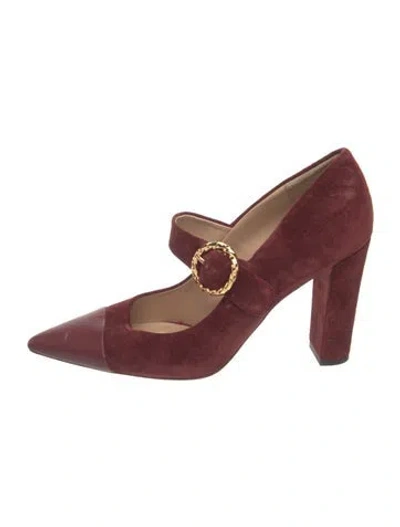 Pre-owned Ulla Johnson Suede Pumps In Burgundy