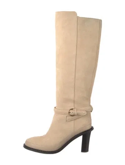 Pre-owned Ulla Johnson Suede Riding Boots In Neutral