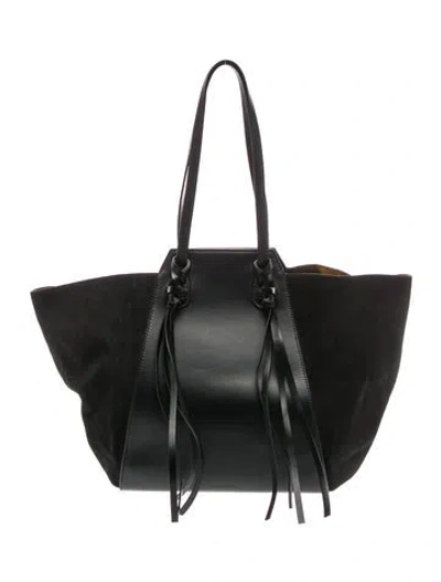 Pre-owned Ulla Johnson Suede Shoulder Bag In Black
