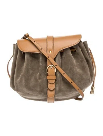 Pre-owned Ulla Johnson Suede Shoulder Bag In Neutral