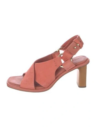 Pre-owned Ulla Johnson Suede Slingback Sandals In Pink