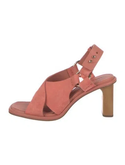 Pre-owned Ulla Johnson Suede Slingback Sandals In Pink