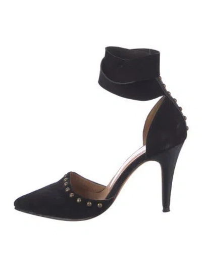 Pre-owned Ulla Johnson Suede Studded Accents Pumps In Blue