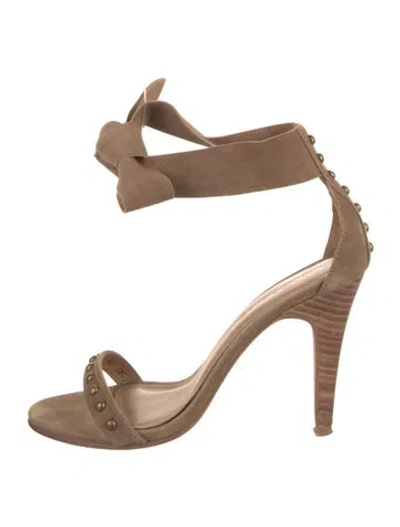 Pre-owned Ulla Johnson Suede Studded Accents Sandals In Neutrals