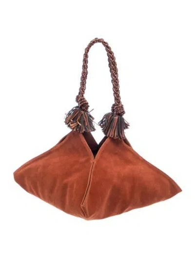 Pre-owned Ulla Johnson Suede Top Handle Bag In Brown
