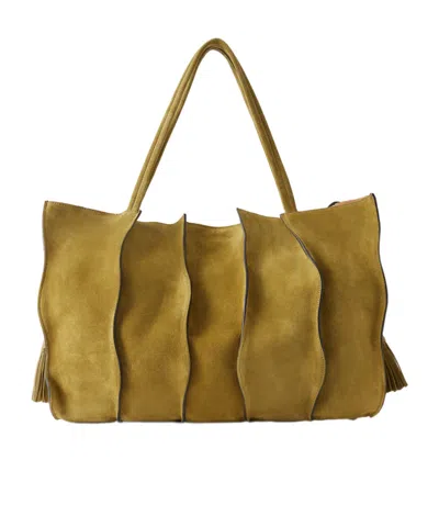 Ulla Johnson Suede Tote Bag With Painted Edges In Brown