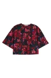 Ulla Johnson Suri Floral Cotton Top In Hibiscus