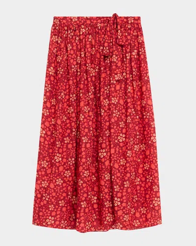Ulla Johnson Suri Midi Skirt Coverup In Red