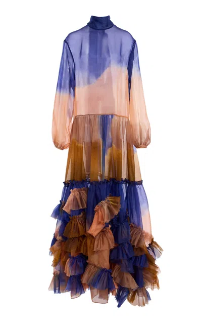 Ulla Johnson Swan Printed Silk-organza Gown In Multi