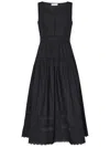 Ulla Johnson Isadora Tiered Lace-trimmed Cotton-poplin Midi Dress In Black