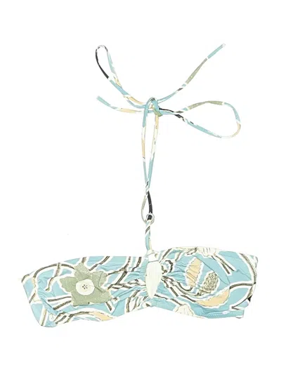 Pre-owned Ulla Johnson Swimsuit Top Blue Floral Pattern Swimwear