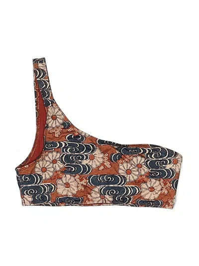 Pre-owned Ulla Johnson Swimsuit Top Brown Paisley Pattern Swimwear