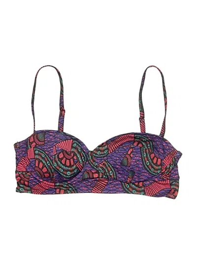 Pre-owned Ulla Johnson Swimsuit Top Purple Paisley Pattern Swimwear