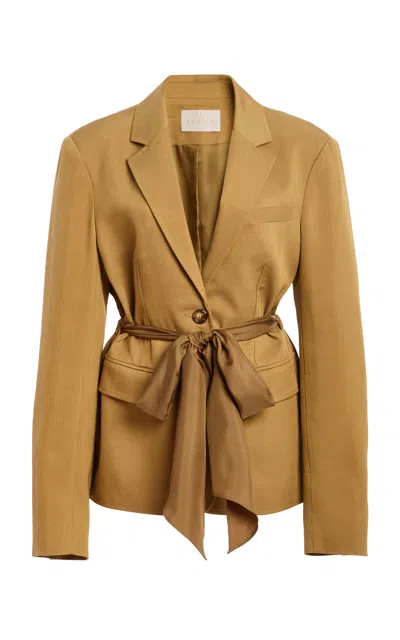 Ulla Johnson Sybil Wool-blend Draped Blazer In Yellow