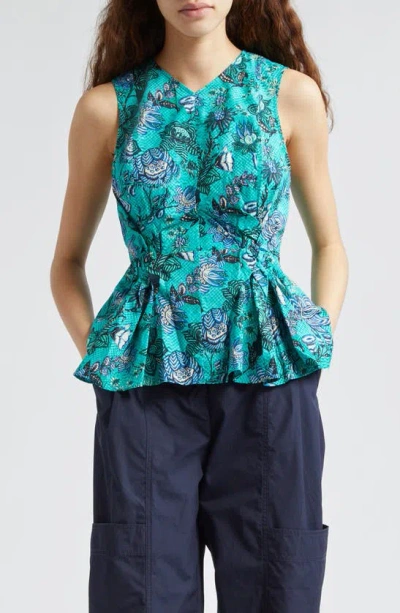 Ulla Johnson Sydney Peplum Top In Jade