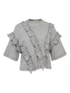 Ulla Johnson Sydney Ruffled T-shirt In Gray