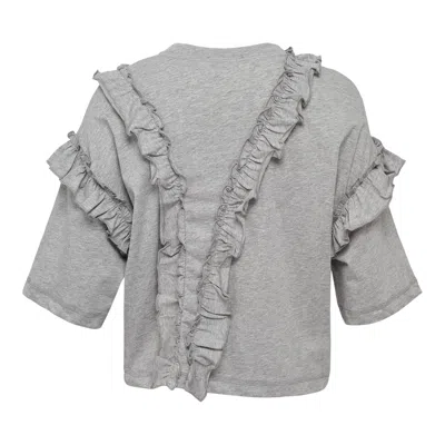 Ulla Johnson Sydney Short Sleeve Ruffle Tee In Silver