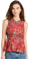 Ulla Johnson Sydney Top Hibiscus In Hibiscus