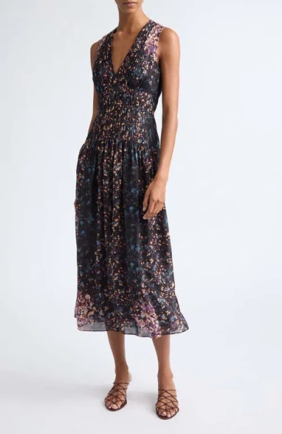 Ulla Johnson Sylvie Floral Sleeveless Silk Dress In Multi