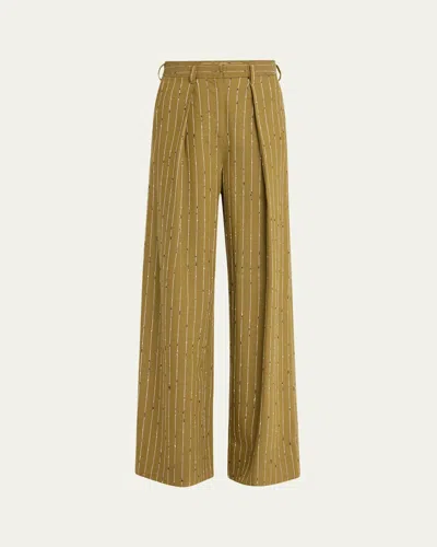 Ulla Johnson Sylvie Wide-leg Pinstripe Pants In Aspen