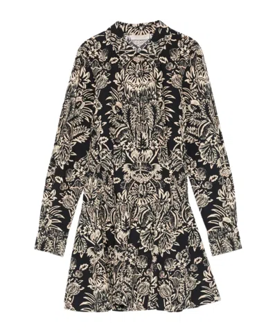 Ulla Johnson Talia Long-sleeved Mini Dress In Black