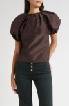 Ulla Johnson Talie Puff Sleeve Top In Brown