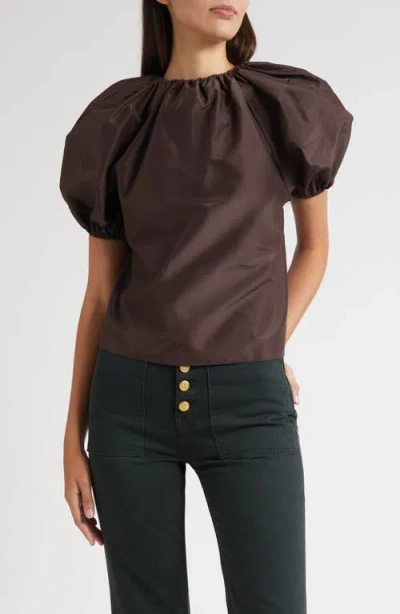 Ulla Johnson Talie Puff Sleeve Top In Brown