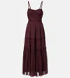 Ulla Johnson Talitha Ruffled Silk Chiffon Midi Dress In Burgundy