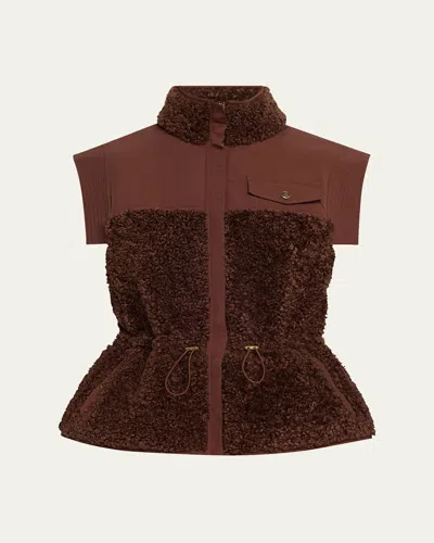 ULLA JOHNSON TARIET DRAWSTRING TEDDY FLEECE VEST