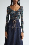 Ulla Johnson Tasia Stretch Jersey Top In Caribaea