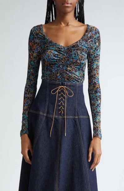 Ulla Johnson Tasia Stretch Jersey Top In Caribaea