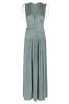 Ulla Johnson Tasneem Plissé Plunge Neck Gown In Blue