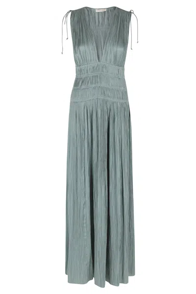 Ulla Johnson Tasneem Deep V Gown In Blue