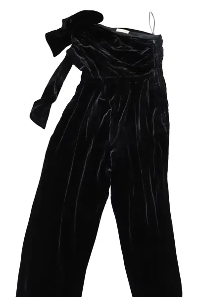 Ulla Johnson Tess One Shoulder Jumpsuit In Black Velvet