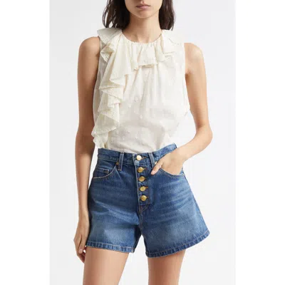 Ulla Johnson Thalia Ruffle Sleeveless Top In Pristine